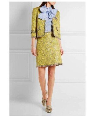 Gucci yellow brocade skirt size 38 (Italy), about US 0 or 2